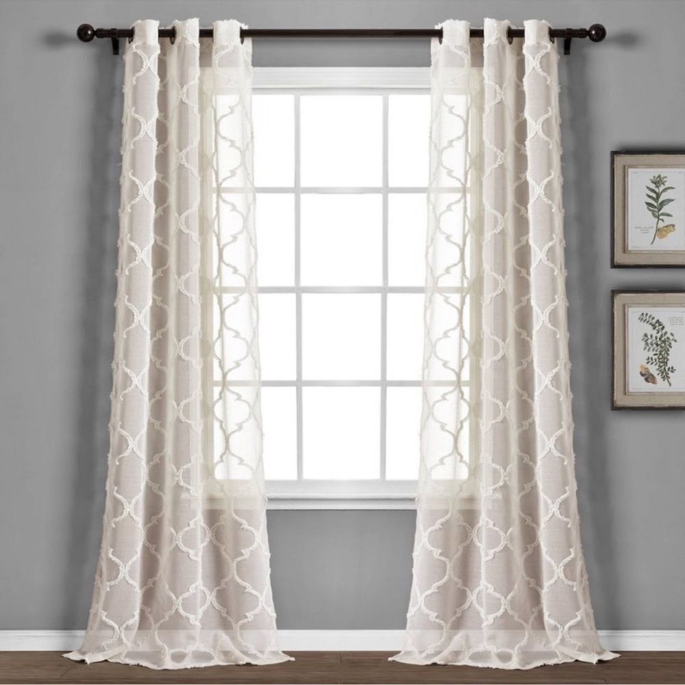 NWT  Two Lush Decor Avon Trellis Sheet Panels, 38”X84” each panel